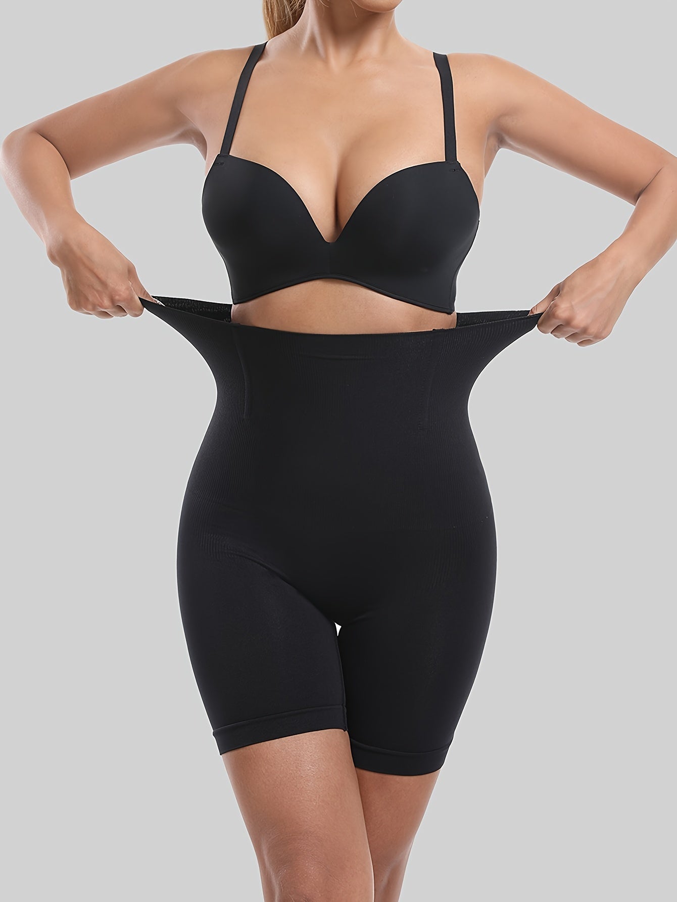 High waist boyshort shaper for tummy control, butt lift, and slimming. Comfortable women's shapewear for everyday wear.