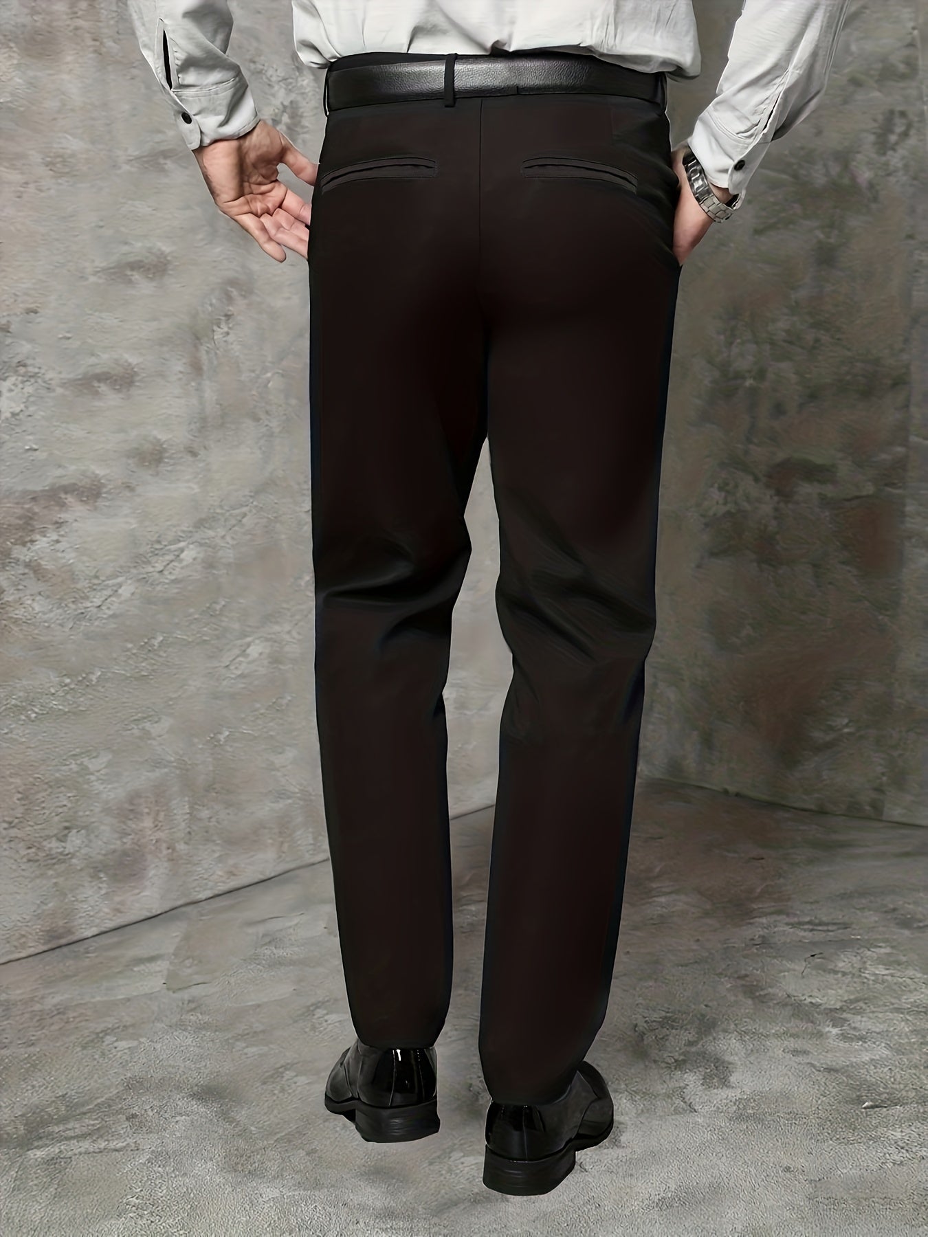 Men's classic solid pants for casual business in plus sizes.