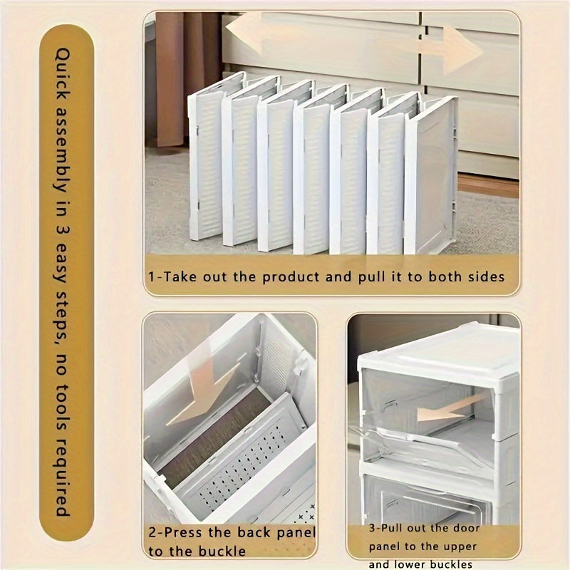 Free-Standing, Stackable & Dust-Proof Plastic Shoe Rack with Lid - Modern 6-Layer Foldable Storage Organizer for Entryway and Closet