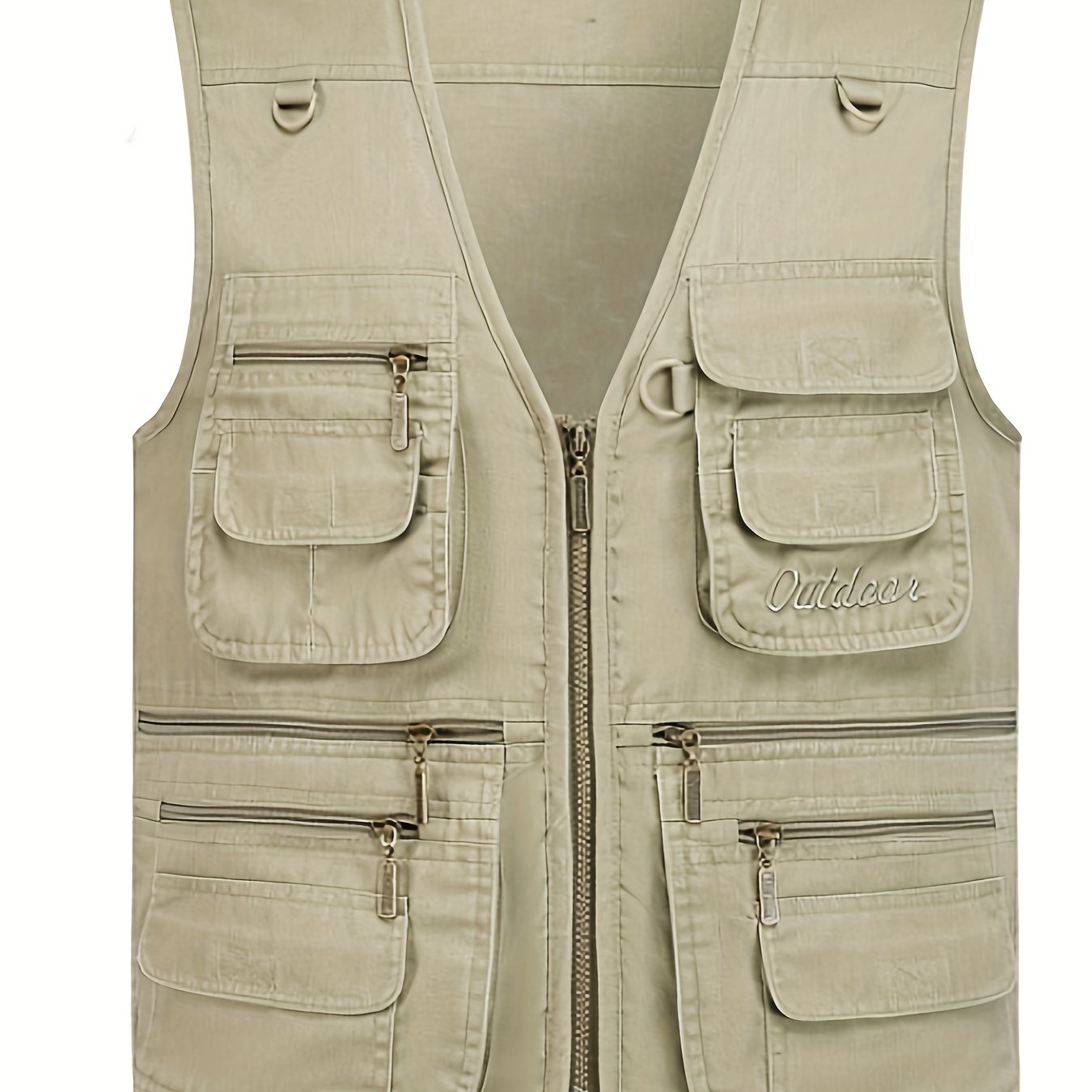 Plus size men's vest with multiple pockets made from soft, skin-friendly cotton blend for spring/fall and winter.