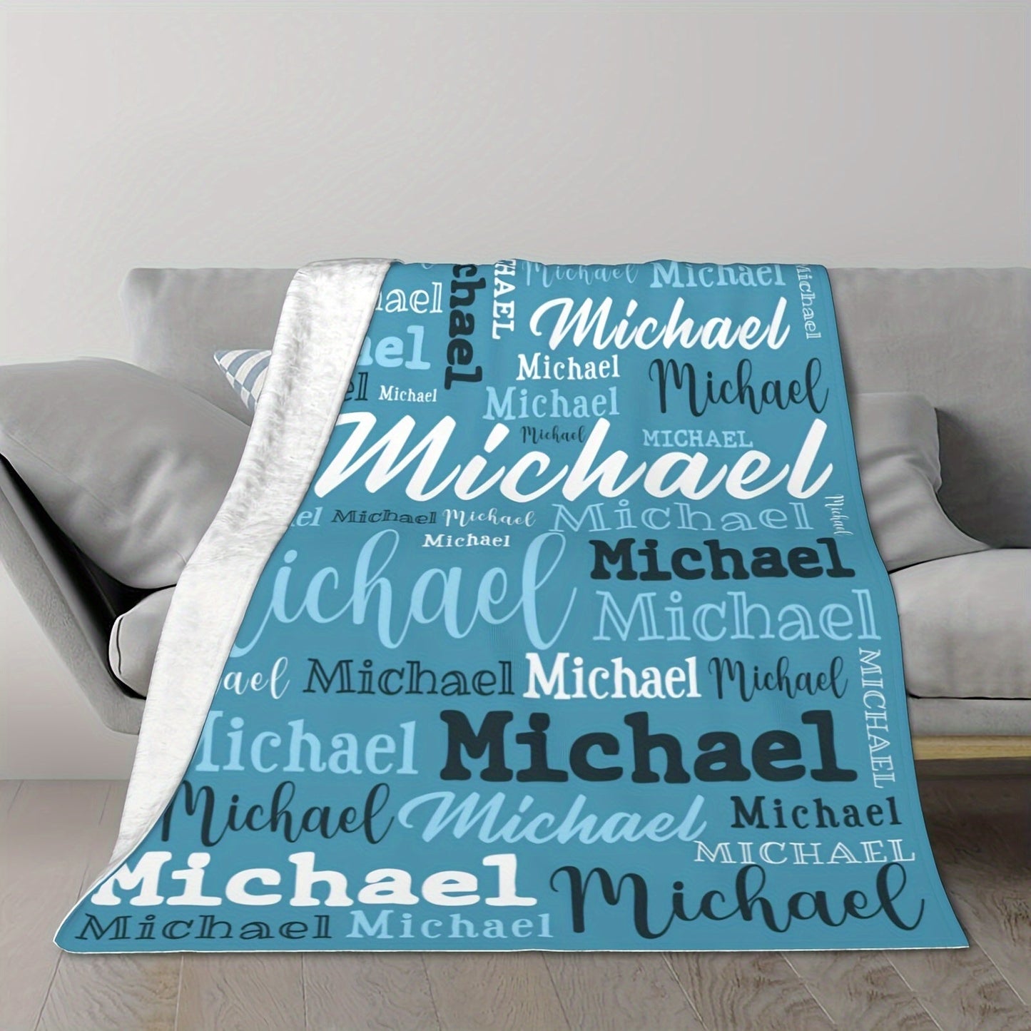 Stay warm and cozy all year round with our custom "Michael" name blanket. This personalized flannel throw is hypoallergenic, machine washable, and perfect for use on the couch, bed, in the office, or while camping. Featuring a soft purple butterfly