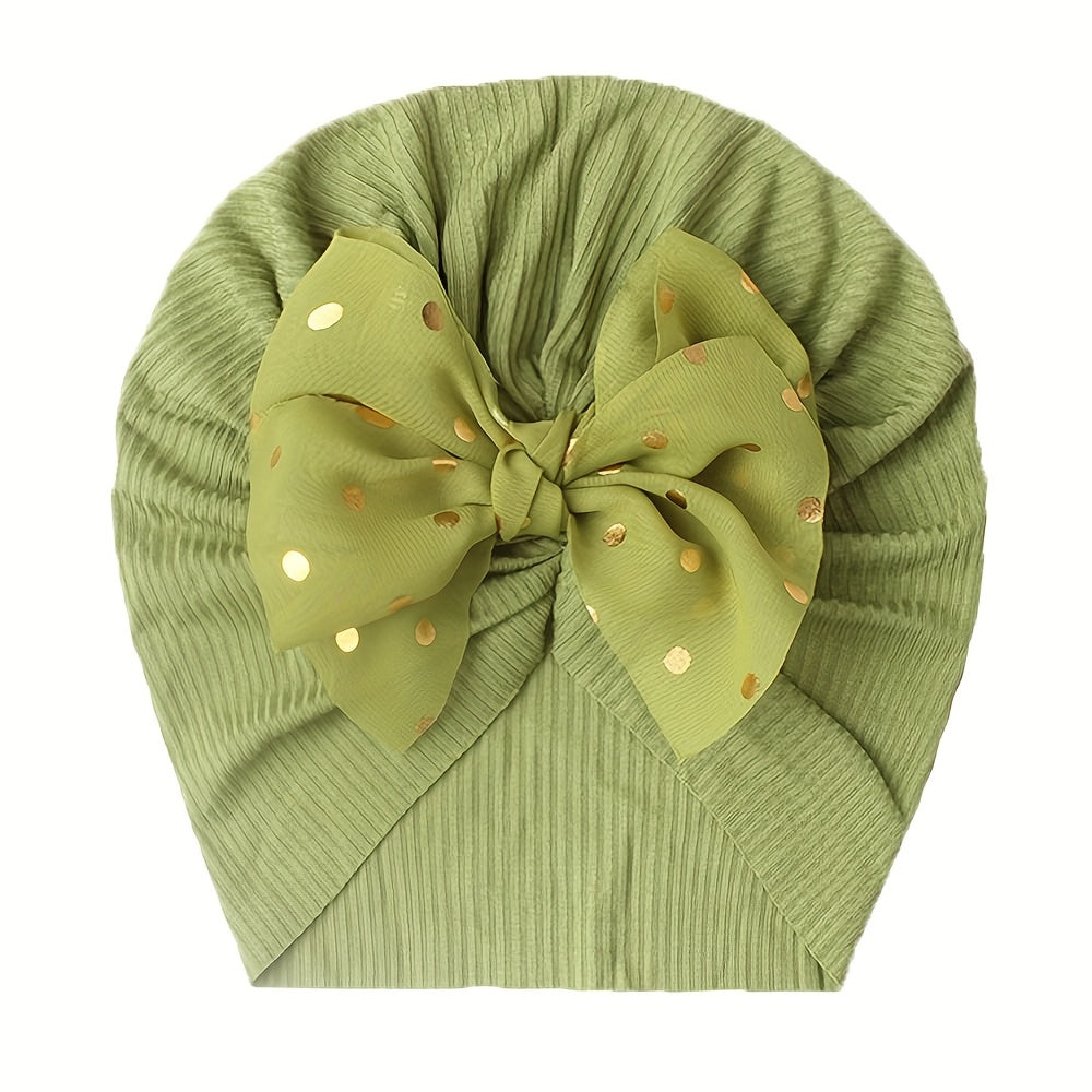 Baby bow headband with threaded thin girl hat