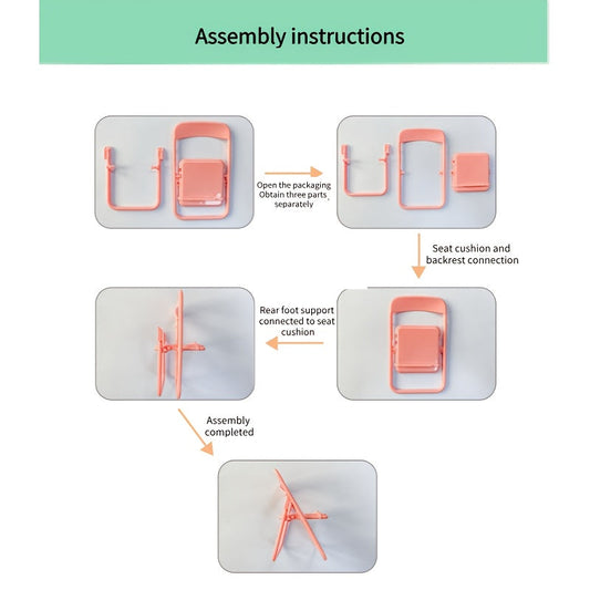 Portable Folding Stool Holder, Mini Folding Chair Phone Holder, Desktop Chair Phone Stand, Creative Smartphone Support