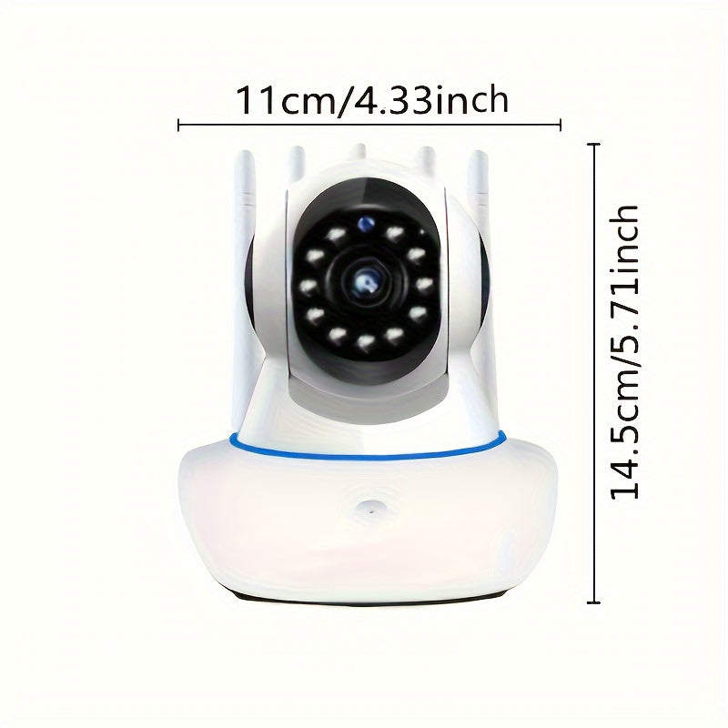 Indoor/Outdoor IP Camera with Dual-Band WiFi, 5 Antennas for Improved Signal Strength - Features Pan/Tilt, Auto Tracking, Color Night Vision, Two-Way Audio, and USB Power (SD Card not included) - Enhance Your Home's Security with this Smart Camera