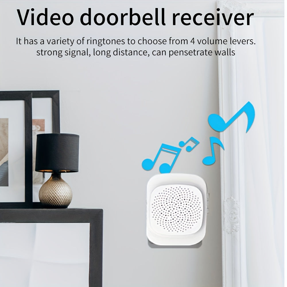 White Smart WiFi Doorbell Camera Plus with Night Vision, Two-Way Audio, Photo & Video Recording, App Control, Voice Changer, Wide Angle Lens, Rechargeable Battery, USB Powered, Wall Mount.