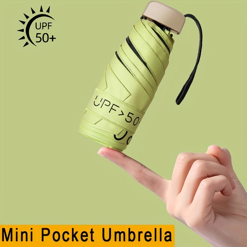 Stylish sun umbrella with golden handle, lightweight aluminum frame, windproof, UV protection, for all weather conditions.