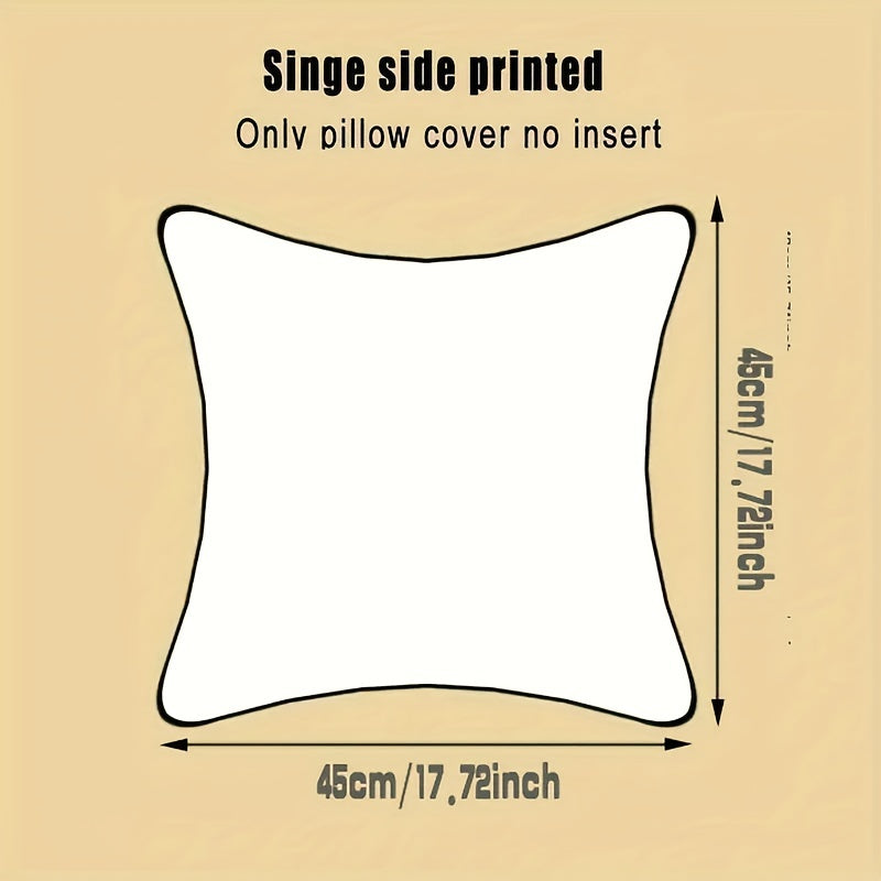 Customize your own polyester throw pillow cover with a photo or text of your choice. This personalized single-sided print is perfect for holidays such as Christmas, Father's Day, Mother's Day, and Valentine's Day. The cover measures 45.72cm x 45.72cm and