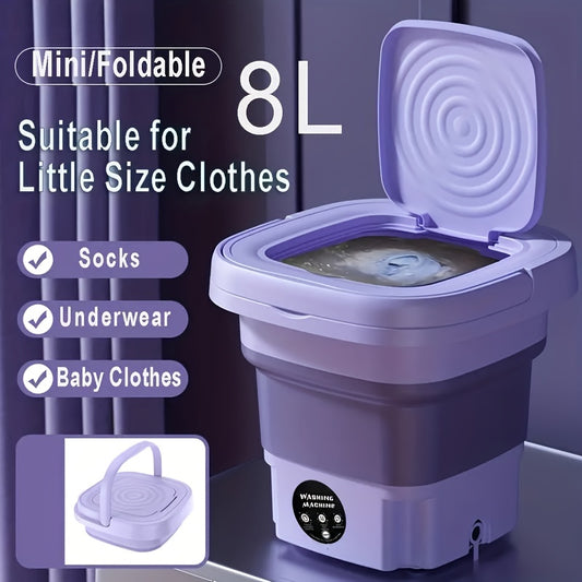 1pc 8L Folding Mini Washing Machine: Ideal for small loads and easy to transport for business travel.