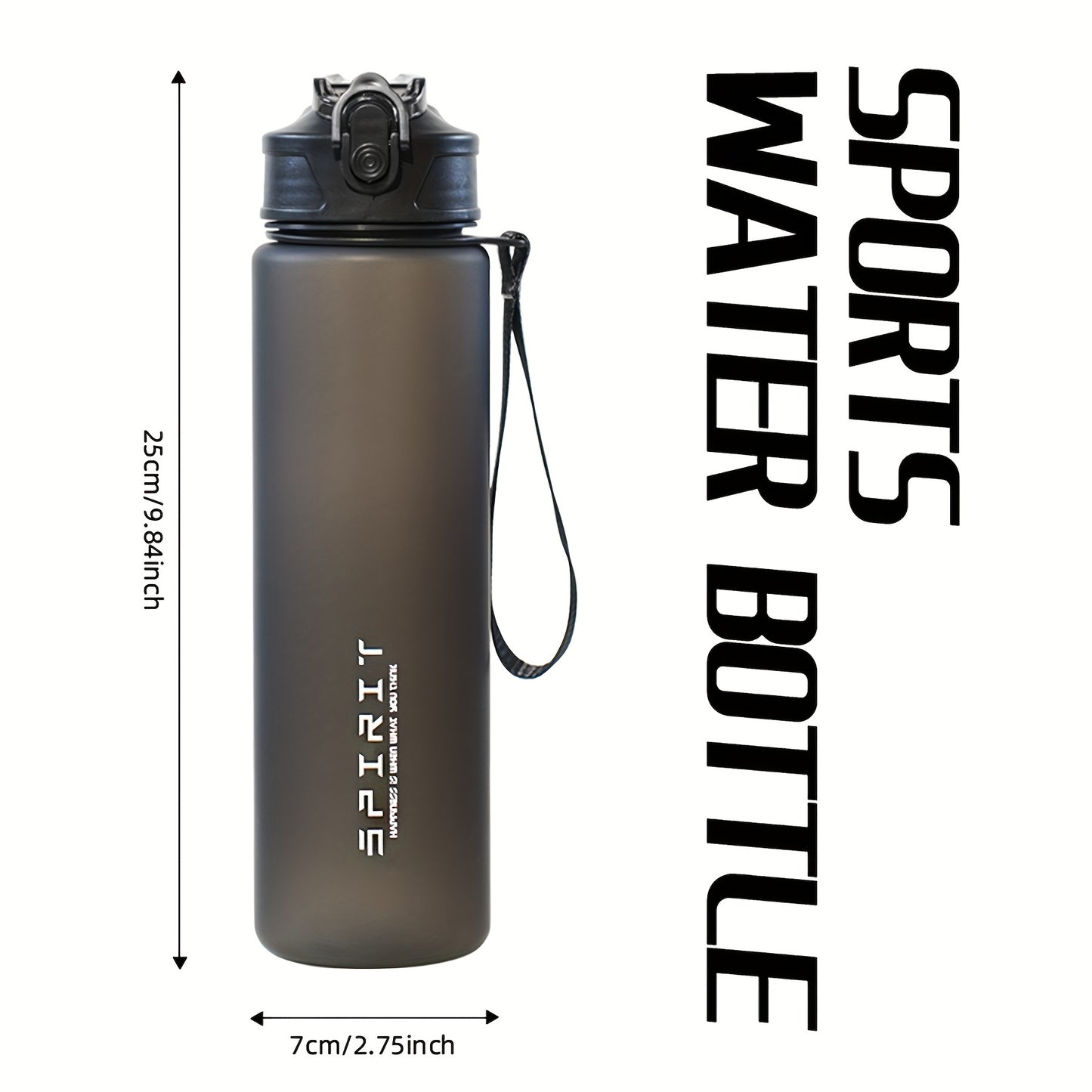 Portable Gradient Sports Water Bottle in 26oz or 10.5oz sizes, leakproof, dishwasher safe for outdoor use.