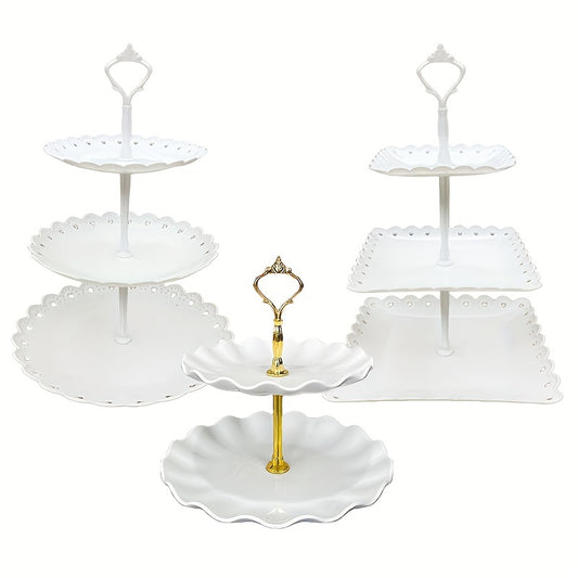 Elevate dessert presentations with this chic plastic display tray - ideal for weddings, birthdays, and summer tea parties.