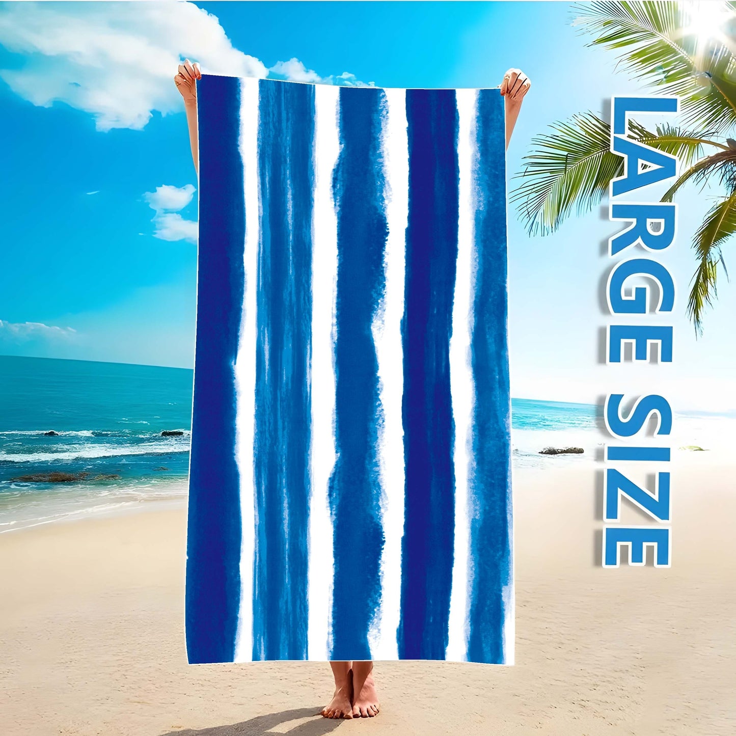 XL Microfiber Beach Towel, ideal for travel, swimming, yoga, and picnics.