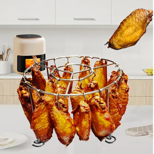 Get your hands on the 23-piece Stainless Steel Air Fryer Skewer Set, complete with a Chicken, Beef, and Veggie Roasting Rack. This set is designed for easy cleaning, eliminates the need for flipping, and ensures even heat distribution for 3.5-5.5qt Air