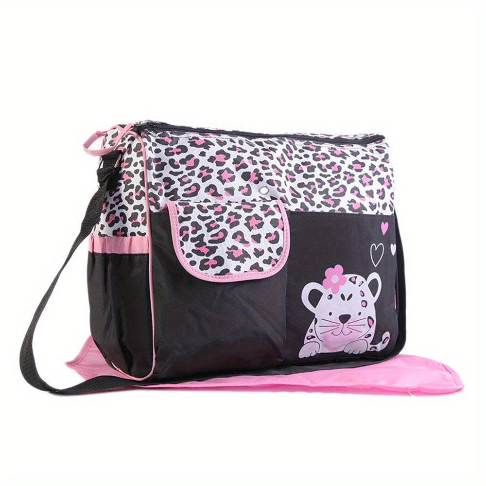 Mommy Bag with Stylish Cartoon Pattern - Spacious with Multiple Functions, Includes Dry & Wet Separation - Ideal for Moms and Babies!