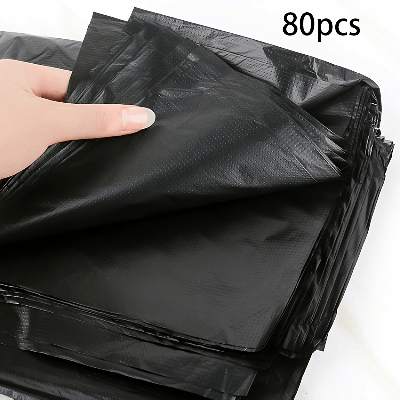 Thickened Heavy Duty Black Garbage Bags - Available in 80/120/150/250/300pcs - Strong, Durable, Leak-Resistant, and Tear-Proof - Perfect for Household, Commercial, and Outdoor Waste Disposal, Cleaning, and Organization