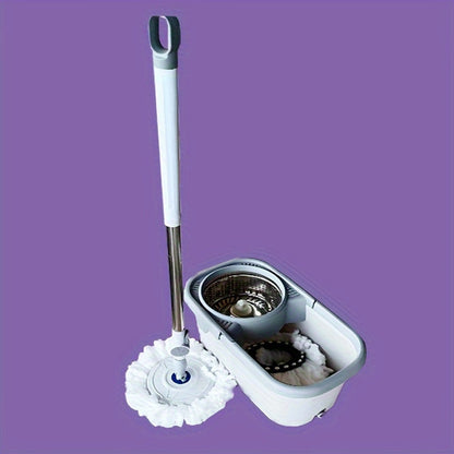 The EasyWring Spin Mop and Bucket System offers hands-free washing with its dual-drive rotating floor cleaner set, making it effortless to clean hardwood, tile, and laminate floors. Perfect for the kitchen, bathroom, bedroom, and living room, this system