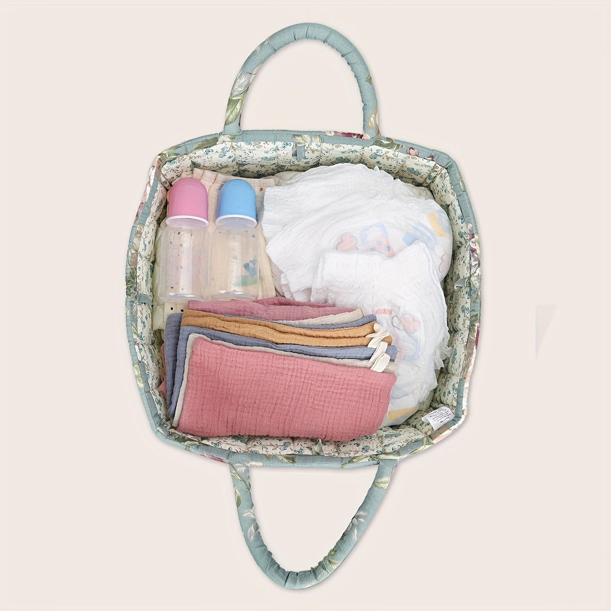 Unfinished Polyester Large Capacity Country-Style Fabric Basket for Diapers and Toys