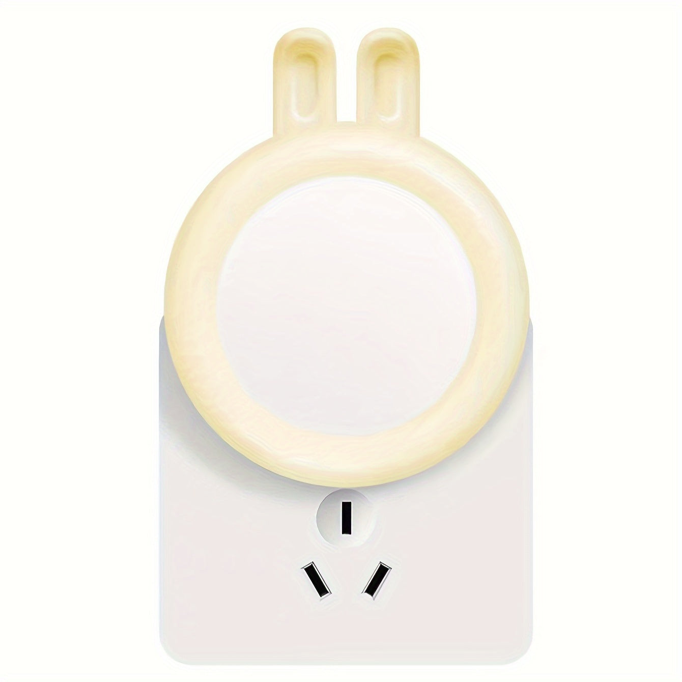 Modern Rabbit Ears LED Night Light with Light Sensor, European Standard Plug, Animal Theme Lamp, Bedroom Décor, No Batteries Needed