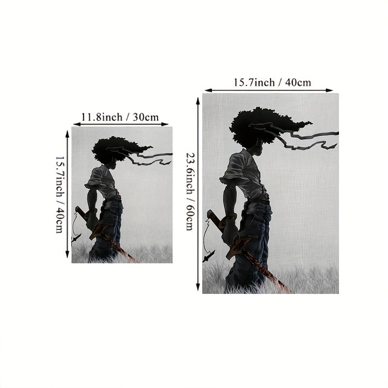 African Samurai Anime Poster for Room Decor without Frame