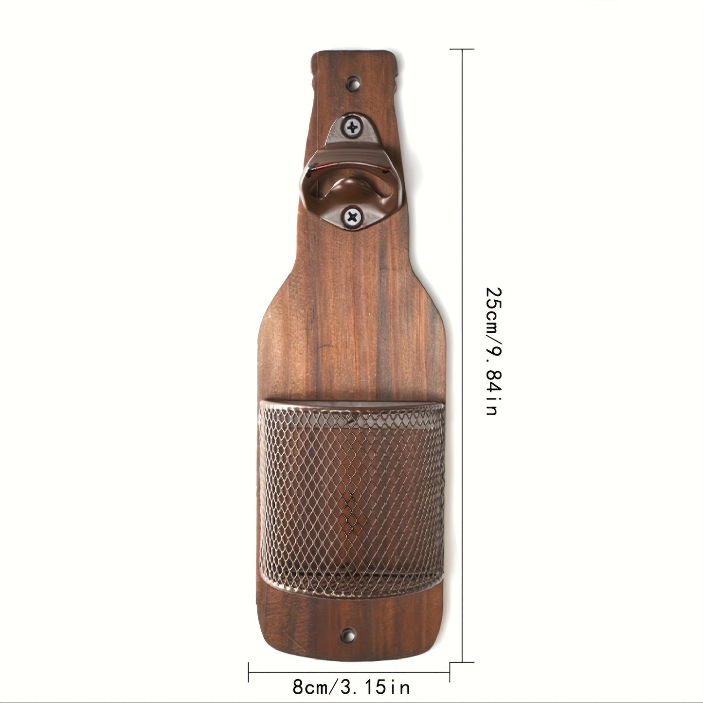 Wooden beer bottle opener for walls, perfect for home and restaurant decor.