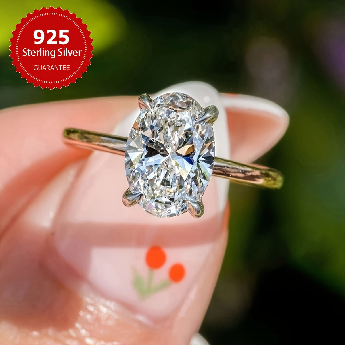 [Bestseller] Stunning Oval Cubic Zirconia Engagement Ring in 1CT/2CT/3CT sizes, crafted in high-quality s925 Sterling Silver. This elegant ring is perfect for weddings, promises, or as a gift for that special woman in your life. Ideal for parties and