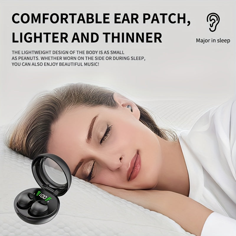 New Mini Invisible Wireless Headphones with Long Standby Time and Microphone, Suitable for Men and Women.