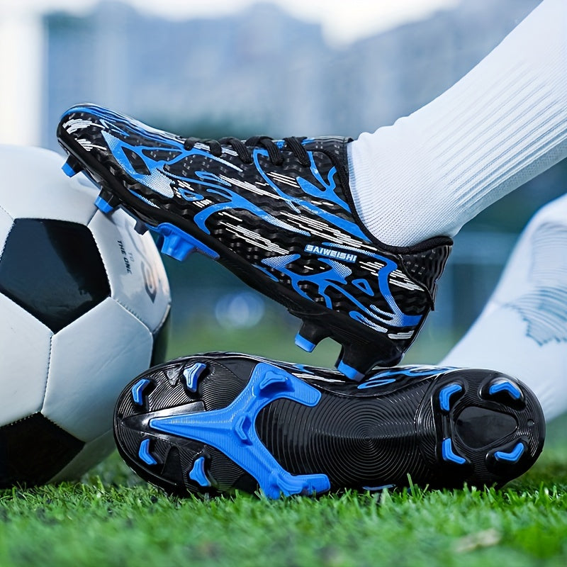 Men's professional outdoor FG soccer cleats with anti-skid traction and breathable lace-up design.