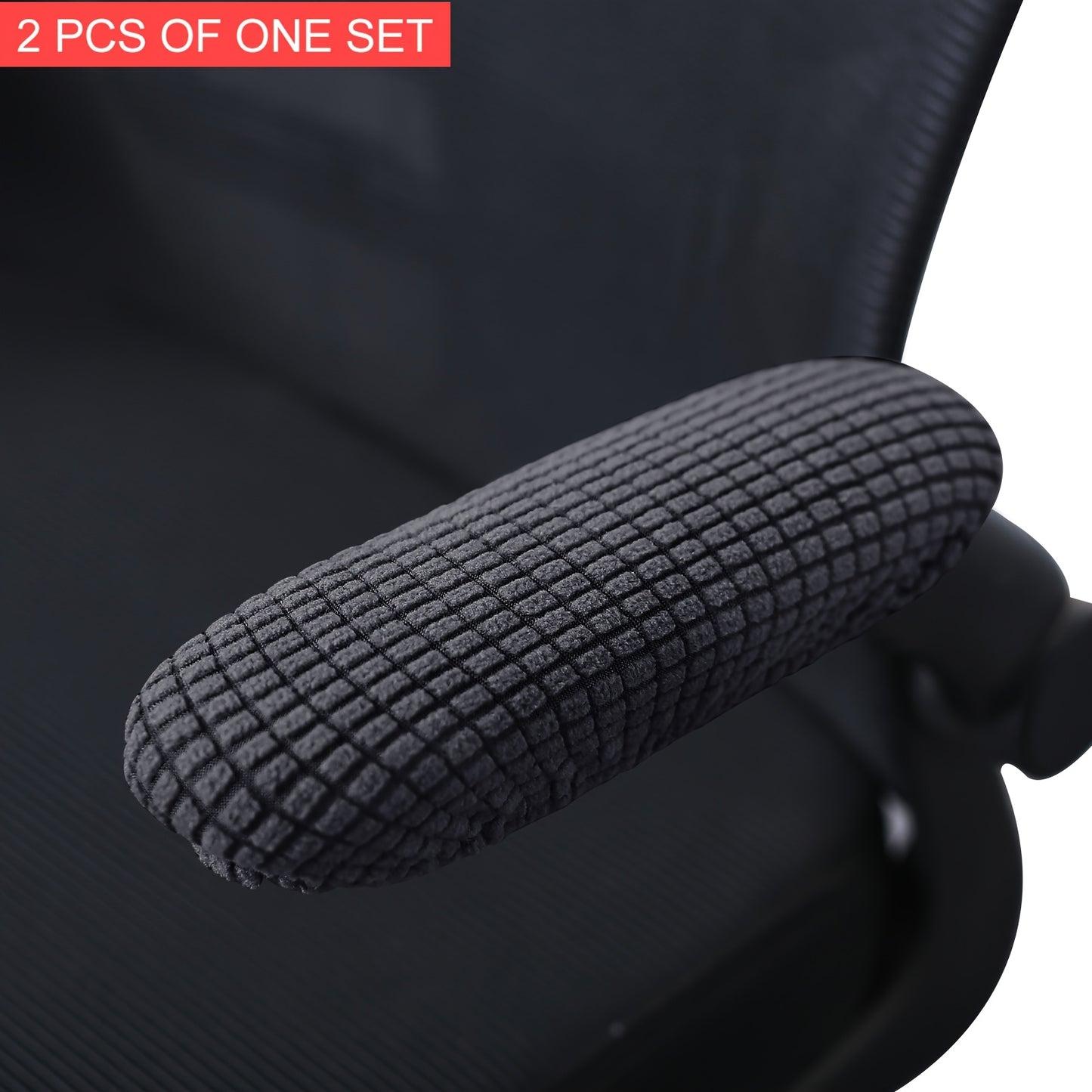 2-Pack T-Cushion Armchair Slipcovers made of stretchable polar fleece fabric. Machine washable with elastic-band closure. Polyester & spandex blend. Protects chairs from scratches & stains.