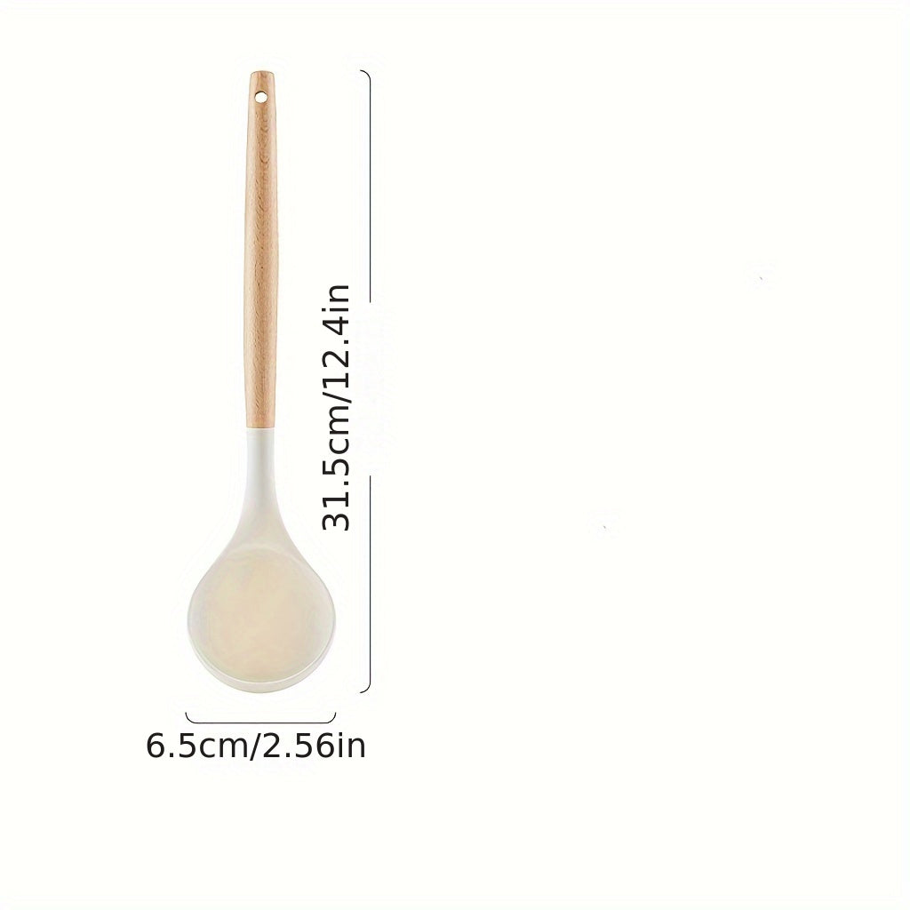 Silicone Spatula with Wooden Handle - Ideal for High Temperatures, Non-Stick Cooking