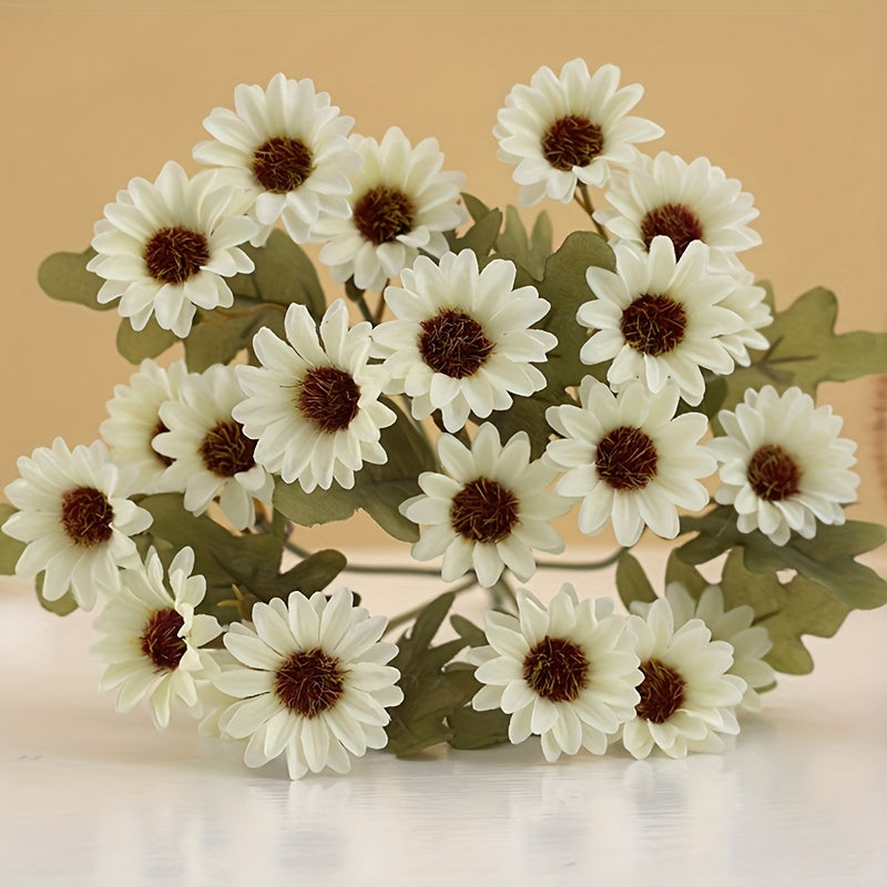 Vibrant Autumn Daisy Artificial Flower for weddings, birthdays, and home decor. Versatile plastic bouquet for living room, bedroom, and garden sill.