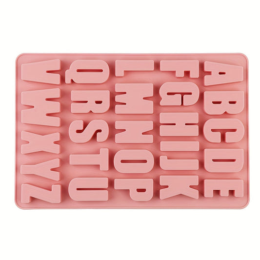 Silicone Mold Set with Large Alphabet Letters - Perfect for Crayons, Chocolate, Biscuits, Ice Cubes, Drop Glue, Handmade Soaps, and Cake Decorating. Ideal for Baking and DIY Projects.