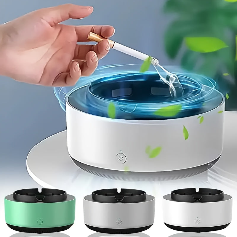 Smart Ashtray Air Purifier, Instantly eliminates secondhand smoke and odors, Battery model (battery not included), Ideal gift for friends or for holidays and birthdays.