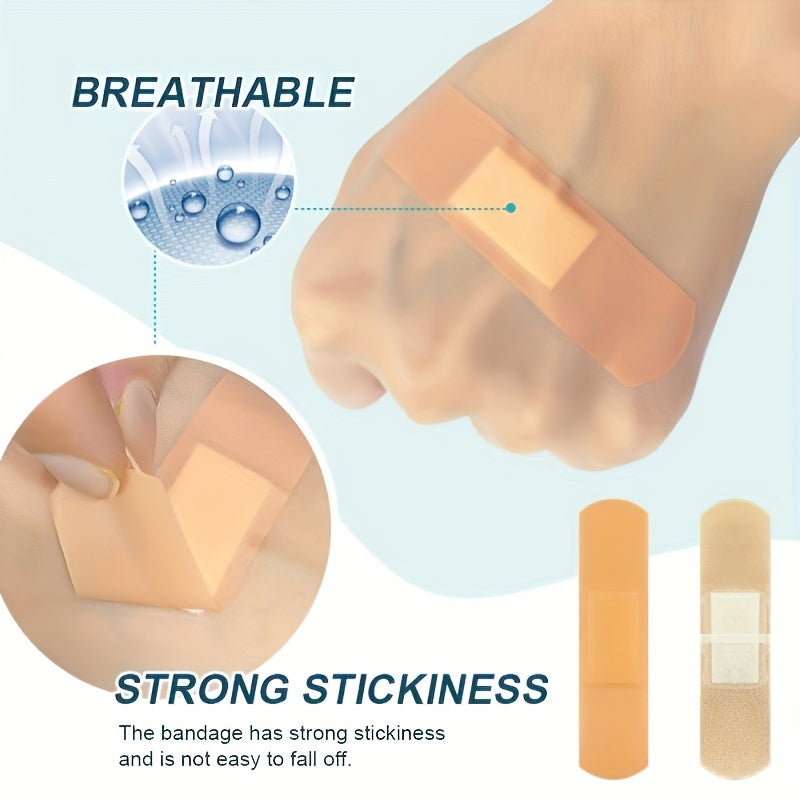 20 or 50 assorted adhesive bandages made of breathable, waterproof PE material and skin-friendly for minor cuts and scrapes. Perfect for home, travel, and outdoor activities.