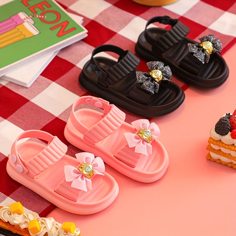 Stylish bowknot sandals for girls, perfect for indoor and outdoor wear.