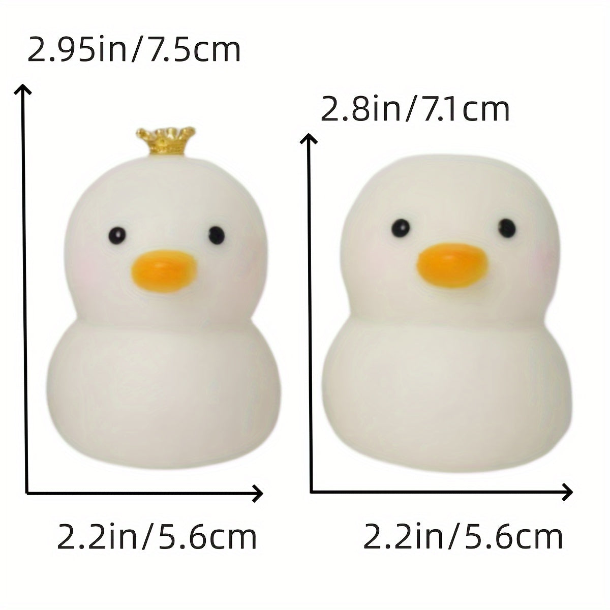 Duck-shaped LED night light, cute and fashionable, battery-powered with glossy finish. Perfect for bedroom decor and gift-giving for holidays, birthdays, or Christmas.