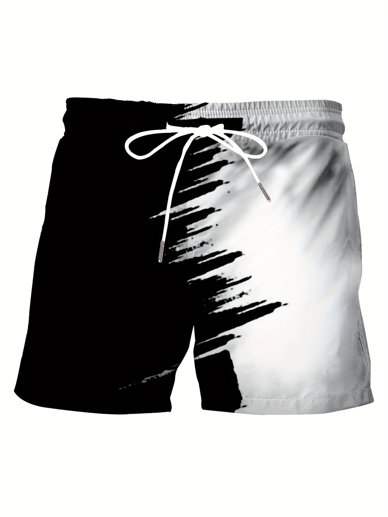 Breathable Hawaiian style swim trunks for plus-size men with drawstring and pockets, ideal for casual beach vacations.