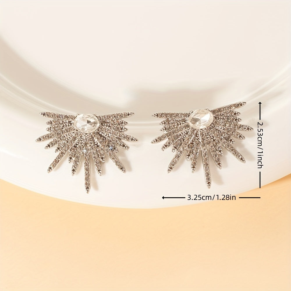 Elegant earrings with shiny wing design, perfect for parties and holidays, ideal as a jewelry gift for women.