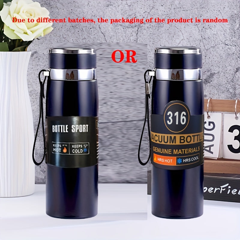 Premium 316 Stainless Vacuum Insulated Water Bottle - 800ml/27oz. Traditional Chinese gift drinkware keeps beverages cold for 24 hours and warm for 10 hours. Portable for camping, hiking, driving, and car travel. PVC-free with seal feature for climbing.