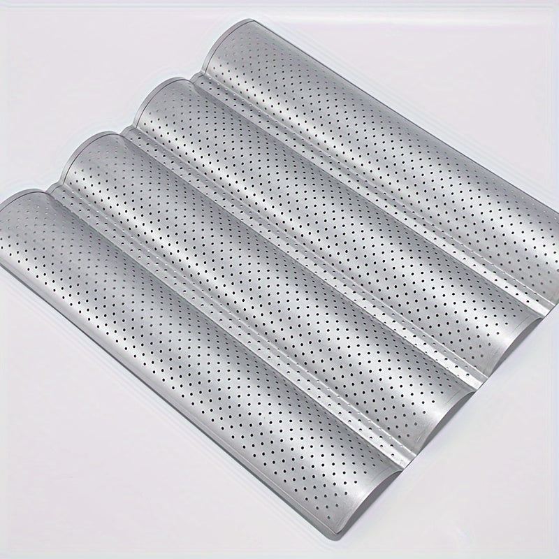 Baguette Baking Pan: Non-stick, One-pack with Mesh Mold and Options for 2, 3, or 4 Slots