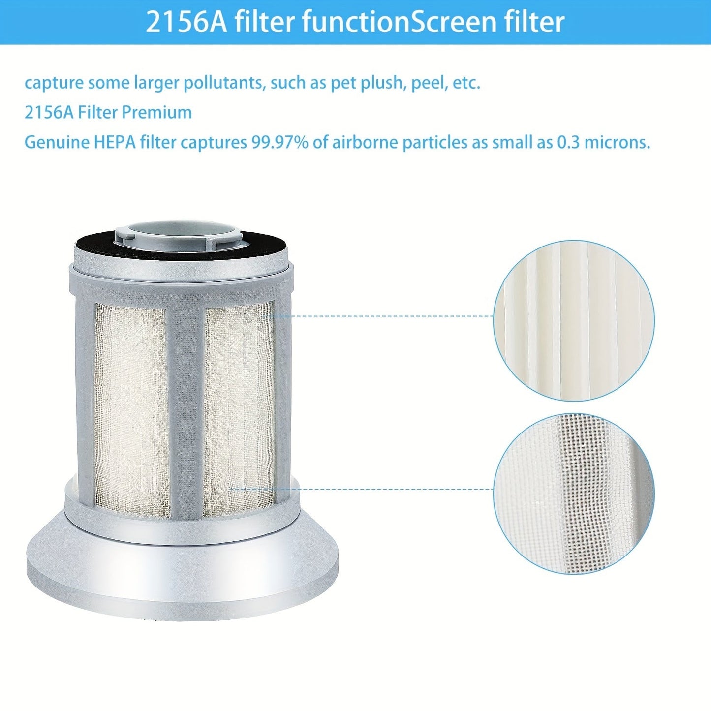 Replacement filter for Bissell Zing Lightweight Vacuum - Fits 2156, 2156A, 2156E, 1665 Series Bagless Canisters, Part #1613056