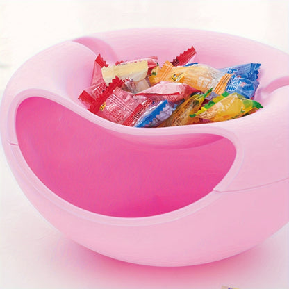 Sunflower seed storage box with detachable double-layer design and built-in cellphone holder, ideal for organizing nuts, fruits, candy, and snacks at home.