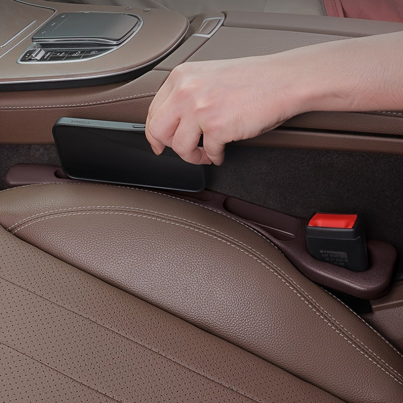 Car Seat Gap Filler with Multi-Storage Compartments - Leak-Proof Interior Strip, Ideal for Car Storage Solutions.