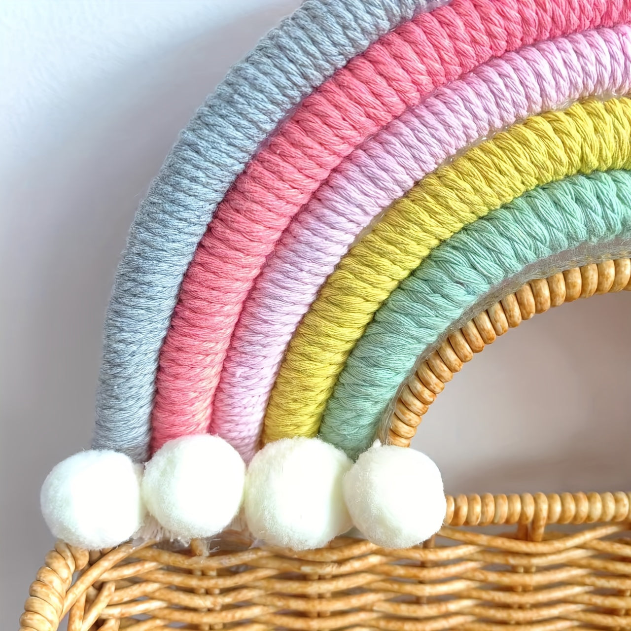 Beautiful Rainbow Bamboo Basket - Ideal for Storing Snacks, Cosmetics, and Keepsakes