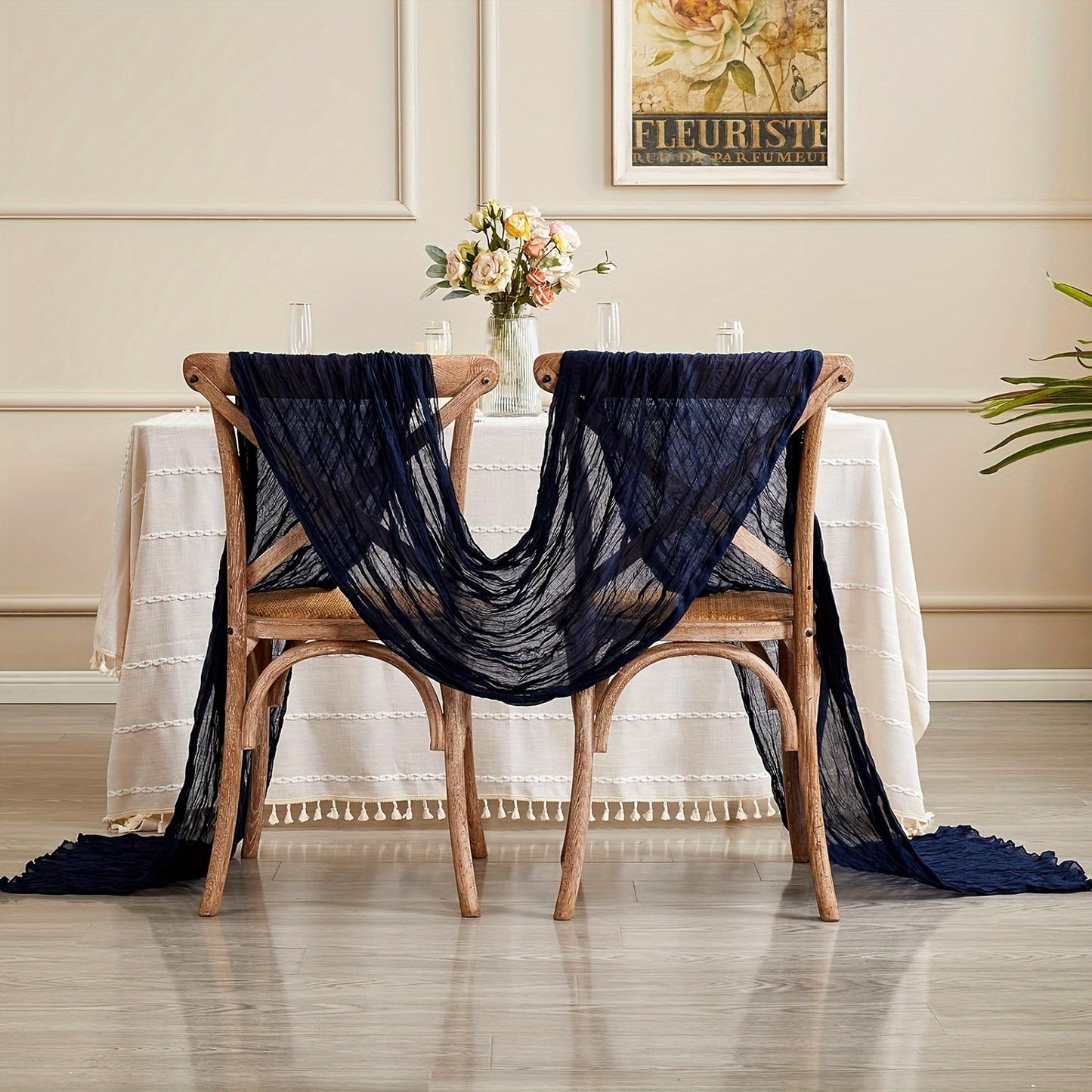 Multi-color pleated table flag - elegant dining table decor