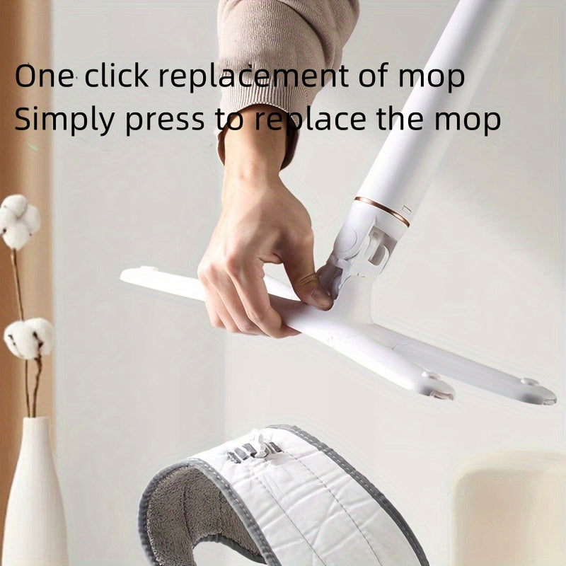 Introducing the New Butterfly Mop: Featuring a Simulated Manual Twisting mechanism and an X-shaped Ultra Strong Grip Design. The Rod Body is extended and reinforced for added durability. With its One-click Replacement feature, simply press to replace the