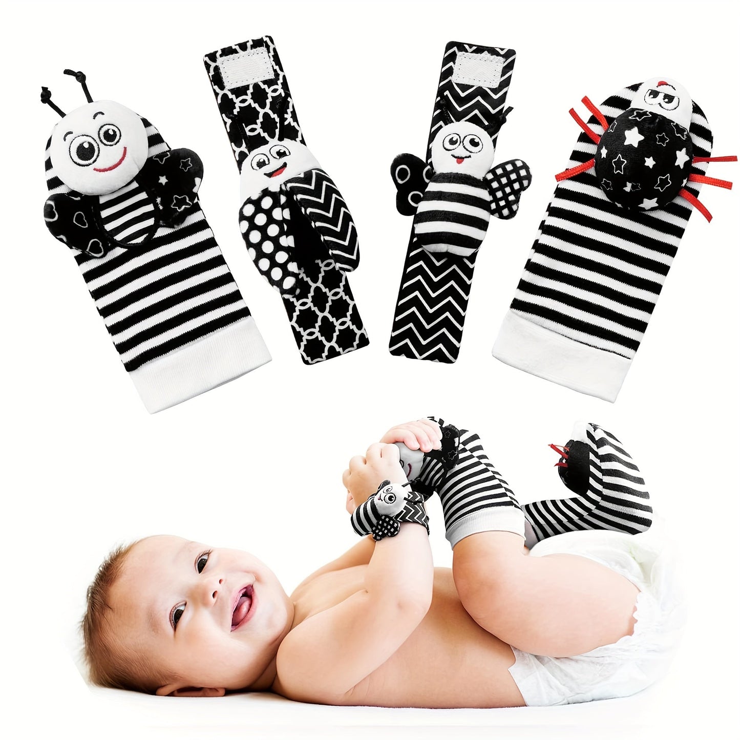 Rattle Socks for Babies, Educational Toys for Boys and Girls Ages 3-12 Months