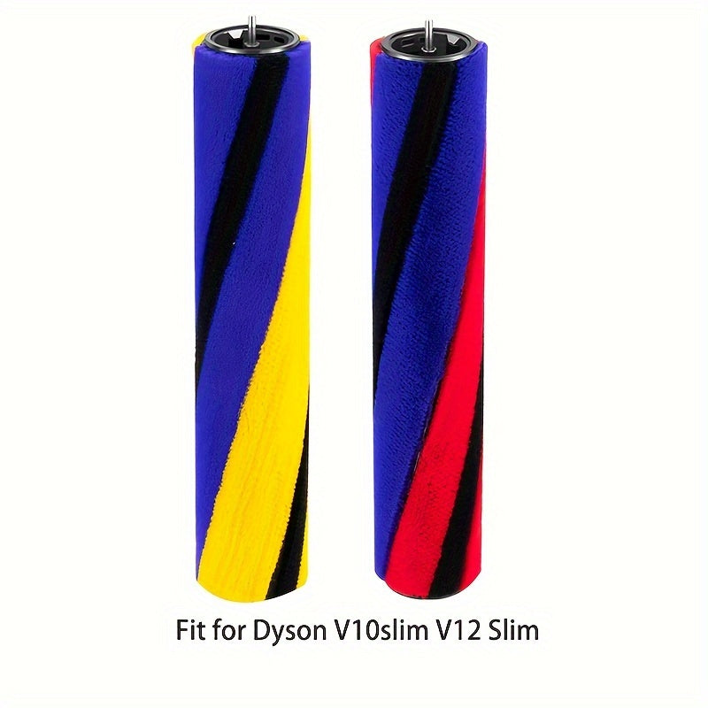 Replacement brush roll made of durable plastic for Dyson V10 Slim & V12 Slim cordless vacuum cleaners - includes dust removal attachment