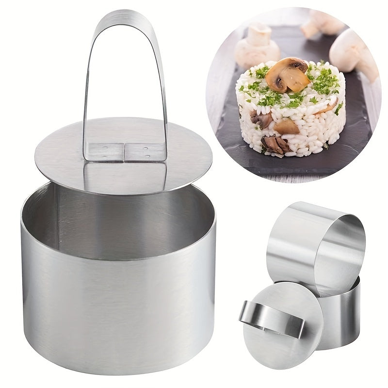 Stainless Steel Round Cake Ring Mold - Ideal for DIY Cupcakes, Salads, and Desserts. Great for Baking and Decorating!