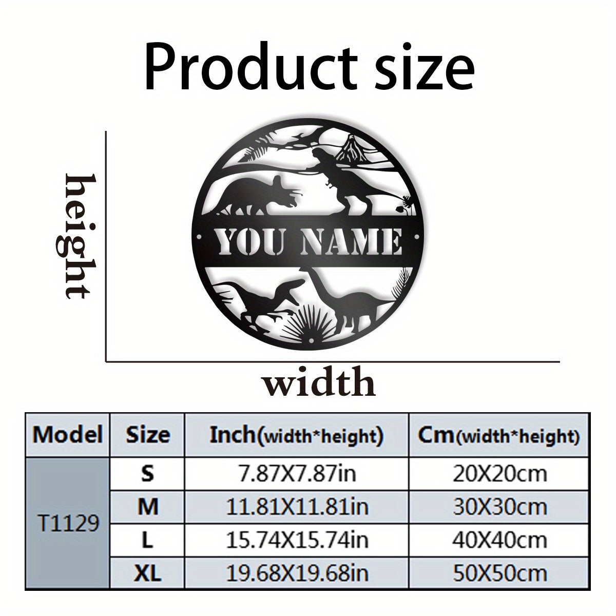 Персонализированное металлическое настенное искусство с динозаврами - добавьте немного доисторического очарования в ваш дом с этой табличкой из чугуна с именем животного! Идеально подходит для детских комнат, рождественских подарков и дней рождения.