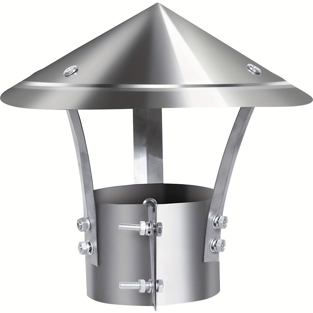 Stainless Steel Chimney Cap in Mushroom Shape for Fireplaces - Made with Durable 304 Metal, Rainproof Cover for Stove Pipe