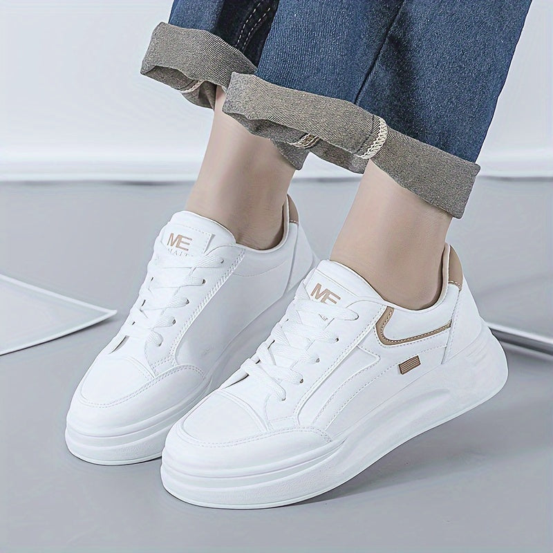 Casual women's sneakers with thick soles and stylish lace-up design, perfect for all seasons.